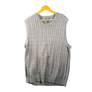 Men's Club Room Gray Vest Size M 100 % Cotton